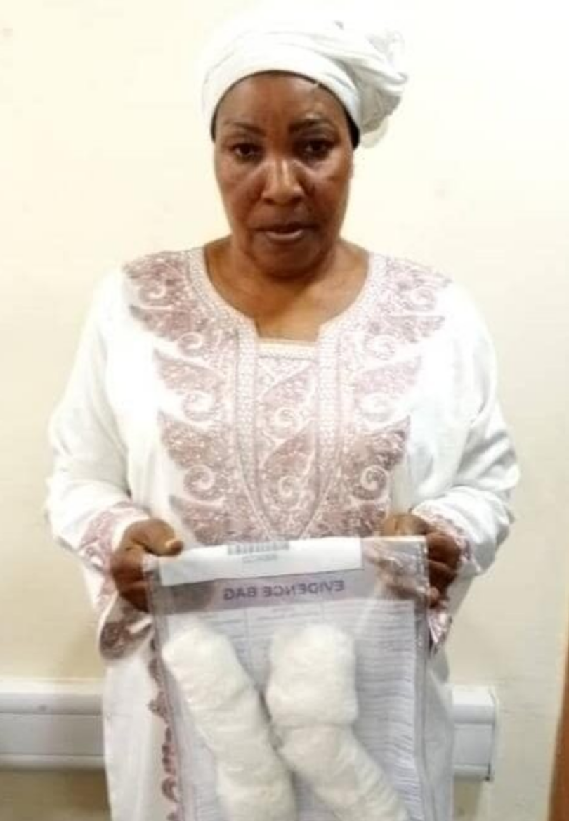 56-year-old widow captured with cocaine in footwears at Lagos airport