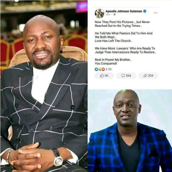 Apostle Suleman Mourns Sammie Okposo; Calls Out Pastors Who Judged Late Singer