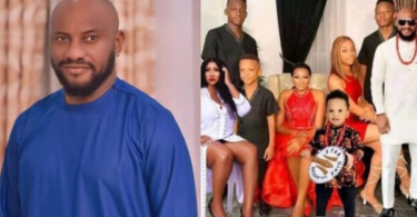 “May Zukwanuike”-Yul Edochie Tells First Wife As He Reacts To A Photoshopped Family Photo