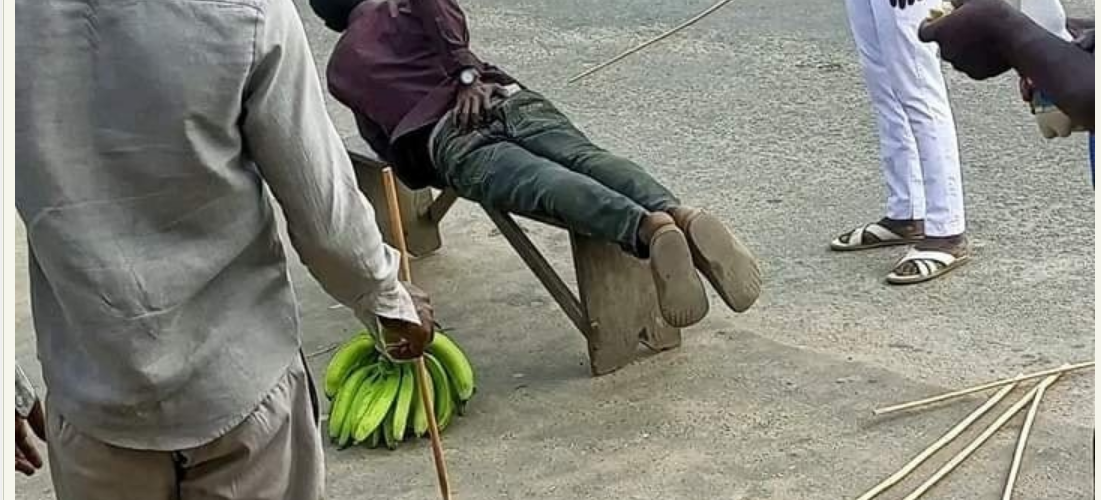 Man Flogged For Stealing A Bunch Of Plantain In Bayelsa Community (Photos)