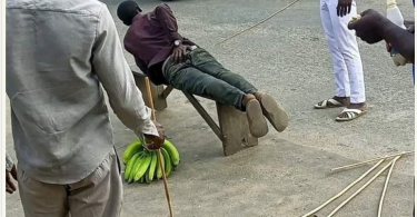 Man Flogged For Stealing A Bunch Of Plantain In Bayelsa Community (Photos)
