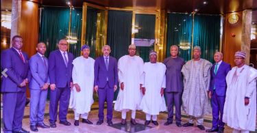 President Buhari Receives DG Of Arab Bank And CBN Governor Godwin Emefiele