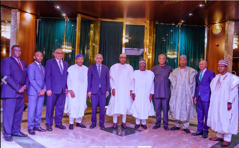 President Buhari Receives DG Of Arab Bank And CBN Governor Godwin Emefiele