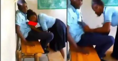 Student Caught Giving Head To Her Male Classmate Inside The Classroom (Video)