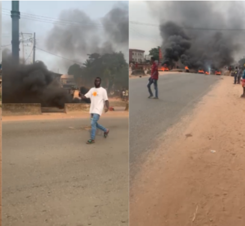 VIDEO: Petrol scarcity sparks a protest in Edo, Southwest Nigeria