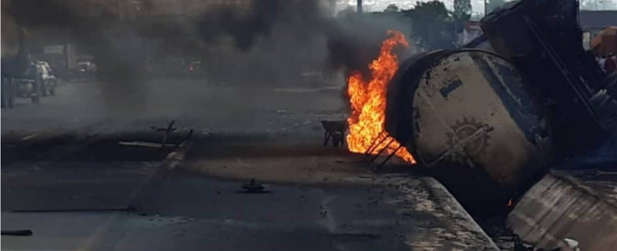Tanker explodes on Lagos-Ibadan highway, traffic diverted