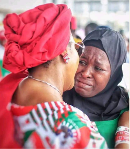 Viral Photo Of Aisha Yesufu Crying At Peter Obi's Lagos Rally