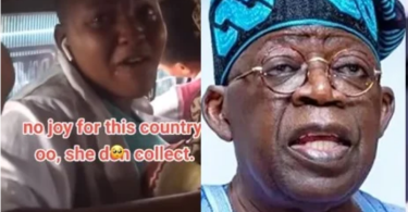 Moment lady got beaten inside public bus for saying Tinubu will win in the incoming election (Video)