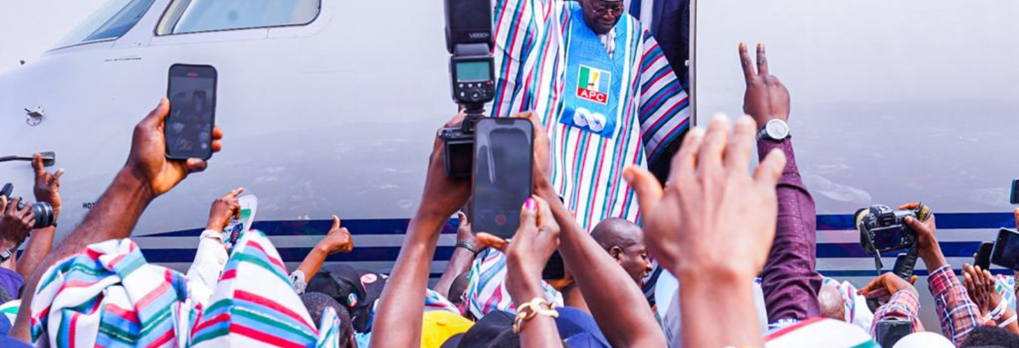 Tinubu Arrives Ibadan For APC Presidential Campaign Rally (Photos)