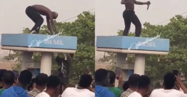 Portable thrills his fans from the top of a Petrol station (VIDEO)