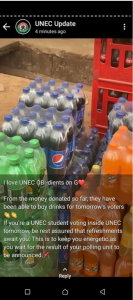 UNEC Students Procure Refreshments Ahead Of Election